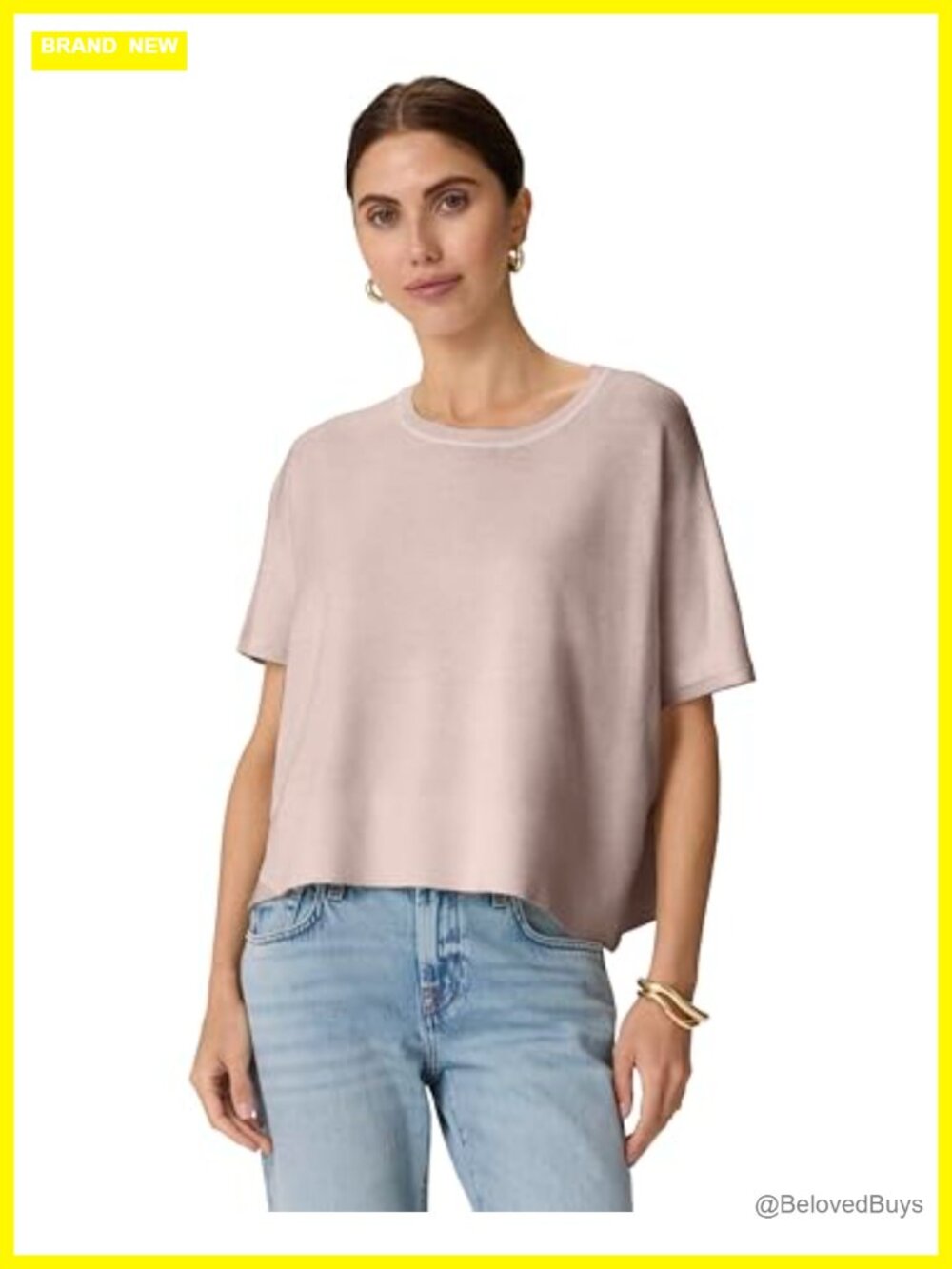 Splendid Women's Jillian Short Sleeve Sweater Loose Fit Crew Neck Pullover